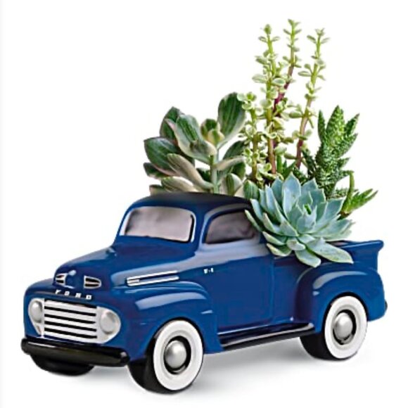 Teleflora ‘48 Ford Pickup Planter - Charming Ceramic Replica for Reusable Plant - Picture 6 of 11